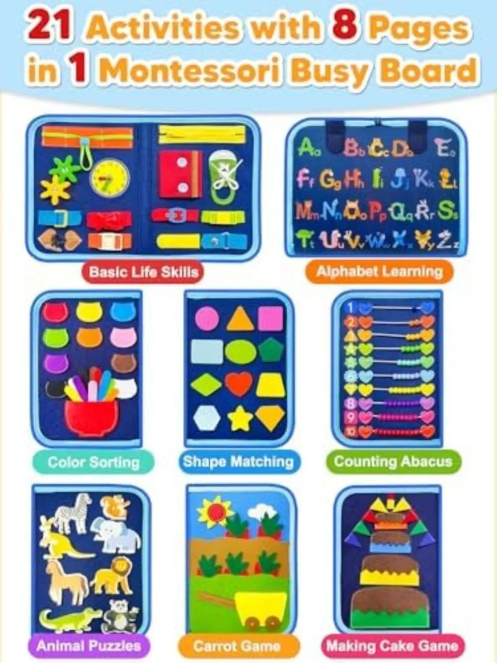 Montessori Busy Board for Toddlers | Educational Sensory Toy & Birthday Gift